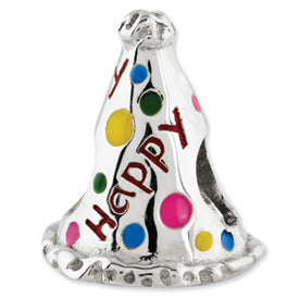 Sterling Silver Birthday Hat Reflections Bead REF-12102